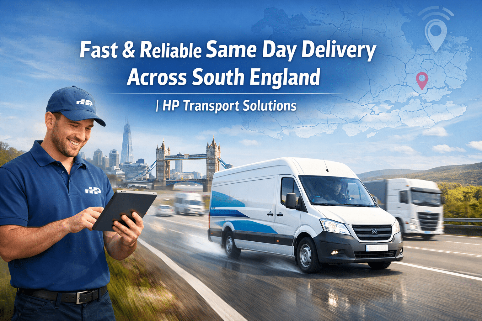 Same Day Delivery South England with fast, reliable transport services by HP Transport Solutions